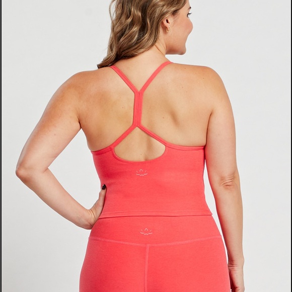 Beyond Yoga Other - Beyond Yoga slim race back cropped tank Coral Heather NWT Medium